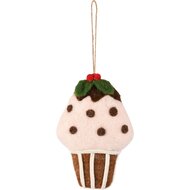 Dekoratief | Hanger cupcake, roze/bruin, stof, 8x4x13cm | A255343