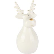 Dekoratief | Deco rendier, wit/goud, dolomiet, 9x9x20cm | A255368