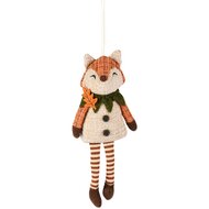 Dekoratief | Hanger vosje, oranje/groen, stof, 11x6x23cm | A255526