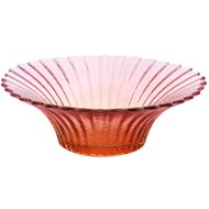 Dekoratief | Theelichthouder bloem, roze/oranje, glas, 11x11x6cm | A255544