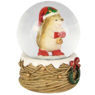 Dekoratief | Waterbol m/egeltje, rood/bruin, resina/glas, 7x7x9cm | A255718
