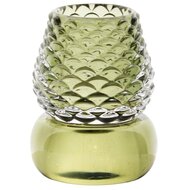 Dekoratief | Theelichthouder lampje, groen, glas, 8x8x10cm | A255807