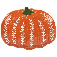 Dekoratief | Schaaltje pompoen, oranje/groen, keramiek, 15x13x2cm | A255842