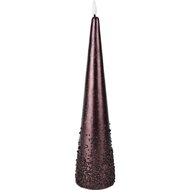 Dekoratief | Kegelkaars m/pareltjes, paars, LED, 30cm | A255931