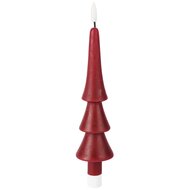 Dekoratief | Kaars &#039;Tree&#039;, rood, LED, 5x5x22cm | A255936