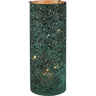 Dekoratief | Windlicht 'Splendid Flowers', groen, metaal, 18x18x45cm | A258035