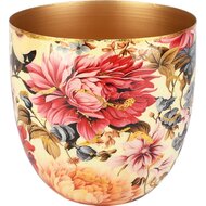Dekoratief | Bloempot &#039;Blooming Bouquet&#039;, wit/goud, metaal, 17x17x18cm | A258055