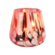 Dekoratief | Theelichthouder 'Brushed Pink', glas, 8x8x9cm | A258079