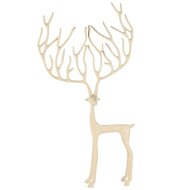 Dekoratief | Deco rendier staand, cr&egrave;me, aluminium, 30x8x49cm | A258131