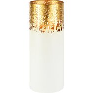 Dekoratief | Windlicht 'Wild Forest', wit/goud, metaal, 15x15x39cm | A258195