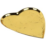 Dekoratief | Schaaltje hart, goud, metaal, 18x17x2cm | A258197
