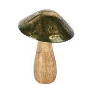 Dekoratief | Paddenstoel &#039;Green Smudge&#039;, hout, 10x10x14cm | A258202