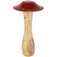 Dekoratief | Paddenstoel, rood/naturel, hout, 15x15x27cm | A258211