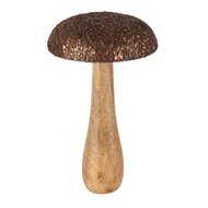 Dekoratief | Paddenstoel 'Brown Chips', hout, 12x12x21cm | A258237