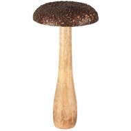 Dekoratief | Paddenstoel 'Brown Chips', hout, 15x15x30cm | A258238