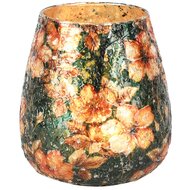 Dekoratief | Theelichthouder 'Baroque Bouquet', glas, 11x11x12cm | A258263