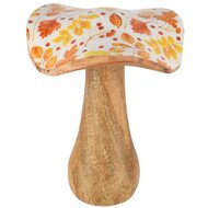 Dekoratief | Paddenstoel 'Autumn Air', hout/email, 13x13x16cm | A258313