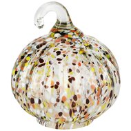 Dekoratief | Deco pompoen 'Warm Tones', transparant, glas, 11x11x12cm | A258341