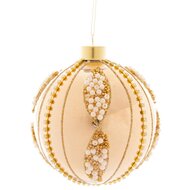 Dekoratief | Hanger bal m/kralen, goud, glas, 8x8x8cm | A259009