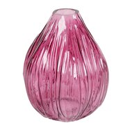 Dekoratief | Deco vaas, bordeaux/transparant, glas, 15x15x18cm | A259060