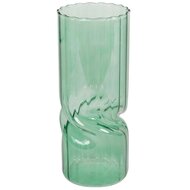 Dekoratief | Deco vaas, groen/transparant, glas, 10x10x25cm | A259069