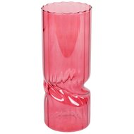 Dekoratief | Deco vaas, bordeaux/transparant, glas, 10x10x25cm | A259070