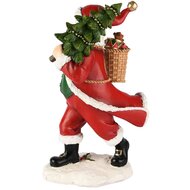 Dekoratief | Santa m/boompje/zak, rood/groen, resina, 19x13x31cm | A255042
