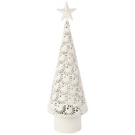 Dekoratief | Deco boompje m/ster, wit, metaal, LED, 15x15x49cm | A255093