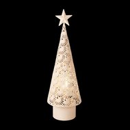 Dekoratief | Deco boompje m/ster, wit, metaal, LED, 15x15x49cm | A255093