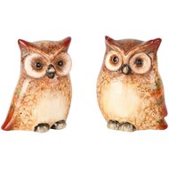 Dekoratief | Uiltje 'Raphael', bruin, keramiek, 10x6x12cm, set van 2 stuks | A255186