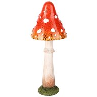 Dekoratief | Paddenstoel m/witte stippen, oranje, keramiek, 9x9x23cm | A255191