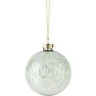 Dekoratief | Hanger bal m/bloemen, groen/wit, glas, 8x8x8cm | A255280
