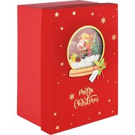 Dekoratief | Boekdoos &#039;Merry Christmas&#039;, rood/goud, karton, 26x19x13cm | A255309