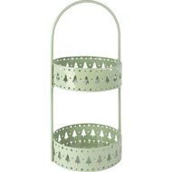 Dekoratief | Pièce-mont‚e m/boompjes, groen, metaal, 17x16x38cm | A255388