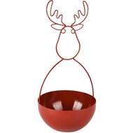 Dekoratief | Bowl m/rendier, rood, metaal, 16x16x32cm | A255389