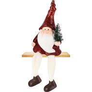 Dekoratief | Santa m/hangbenen, rood/wit, TC, 7x6x14cm | A255411