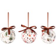 Dekoratief | Box 3 kerstballen m/kerstprint, polyfoam, 6x6x6cm, set van 3 stuks | A255491