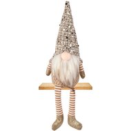 Dekoratief | Pop gnoom m/hangbeentjes, beige, 10x8x35cm | A255523