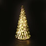 Dekoratief | Deco boompje, groen, glas, LED, 15x15x33cm | A255538
