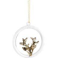 Dekoratief | Hanger m/hertje, transparant/goud, glas, 9x1x10cm | A255669