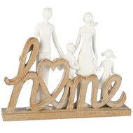 Dekoratief | Deco &#039;Home&#039; m/gezin, wit/naturel, resina, 20x4x16cm | A255709