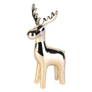 Dekoratief | Rendier staand, goud, porselein, 8x6x15cm | A255741