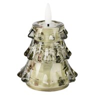 Dekoratief | LED kaarsje &#039;Tree&#039;, groen, glas, 7x7x10cm | A255813