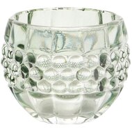 Dekoratief | Theelichthouder 'Bulbs', groen/transparant, glas, 8x8x6cm | A255982
