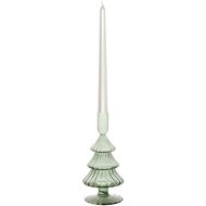 Dekoratief | Kaarsenhouder 'Tree', groen, glas, 11x11x21cm | A255996