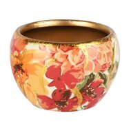 Dekoratief | Theelichthouder &#039;Splendid Flowers&#039;, metaal, 9x9x7cm | A258053
