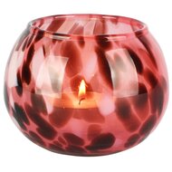 Dekoratief | Theelichthouder 'Brushed Pink', glas, 12x12x9cm | A258078