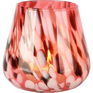 Dekoratief | Theelichthouder 'Brushed Pink', glas, 13x13x12cm | A258080