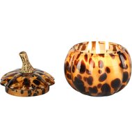 Dekoratief | Pompoen geurkaars &#039;Leo Stains&#039;, glas/wax, 15x15x15cm | A258082