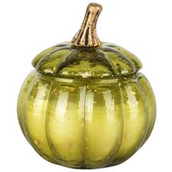 Dekoratief | Pompoen geurkaars &#039;Sprinkle Green&#039;, glas/wax, 15x15x15cm | A258083
